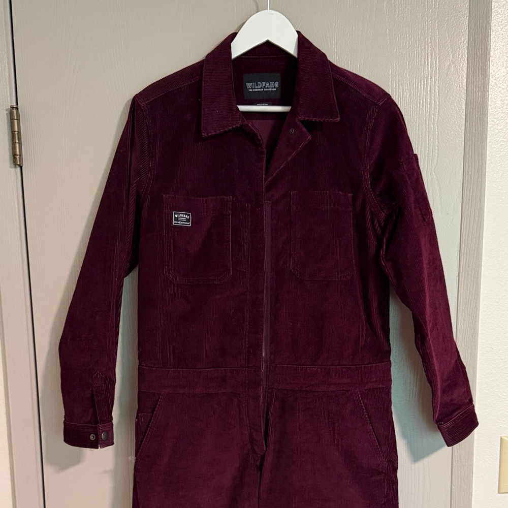 Wildfang Deep Burgundy Corduroy Coverall/jumpsuit